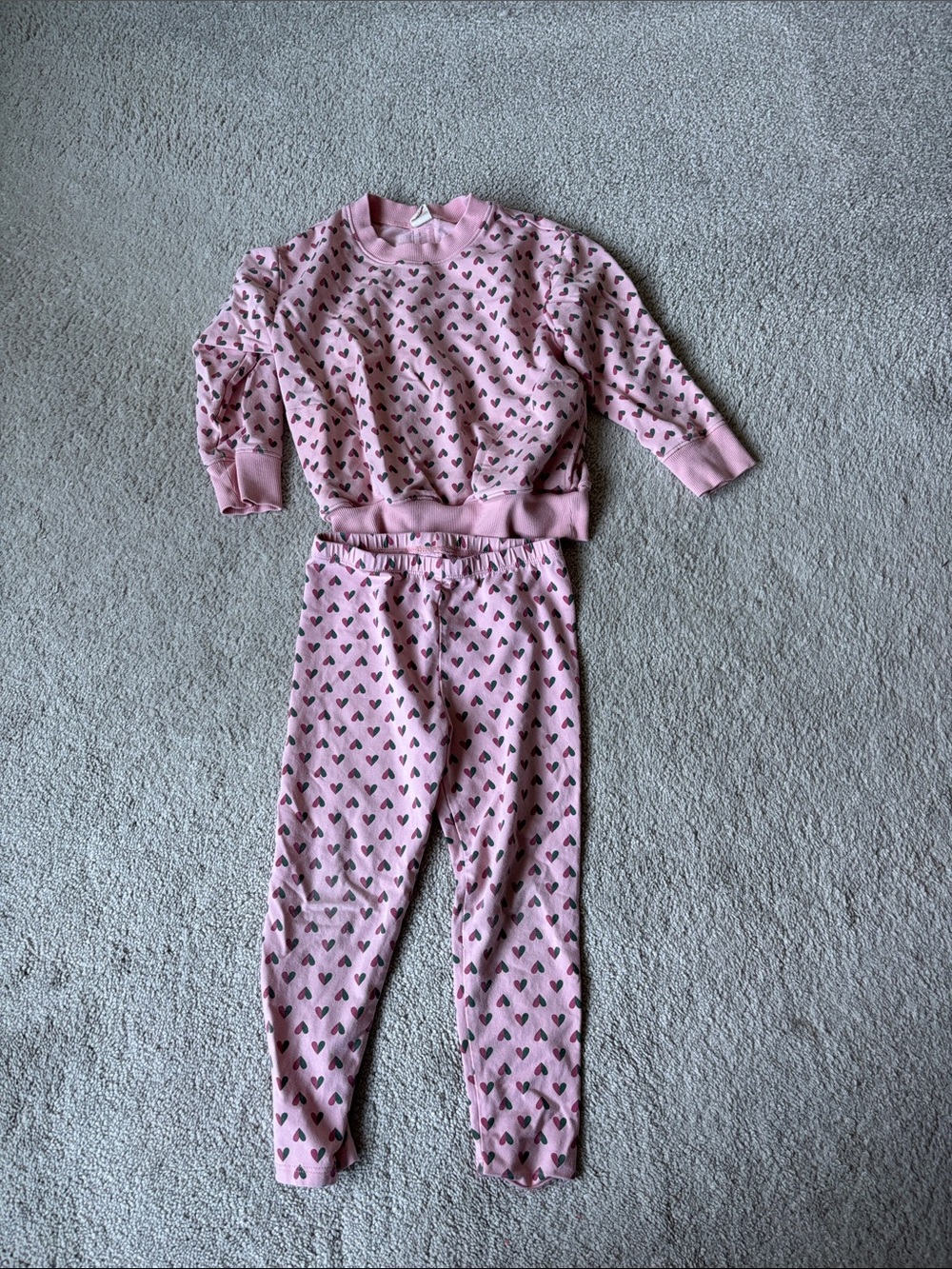 Pink Chicken Pink Heart-Print Kids matching set